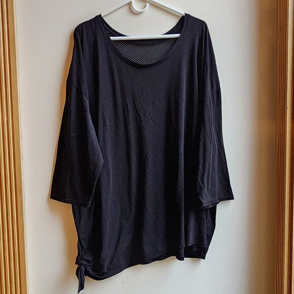 Target Black Side Knot Mesh Back Short Sleeve Jersey Size 3X - Picture 1 of 14